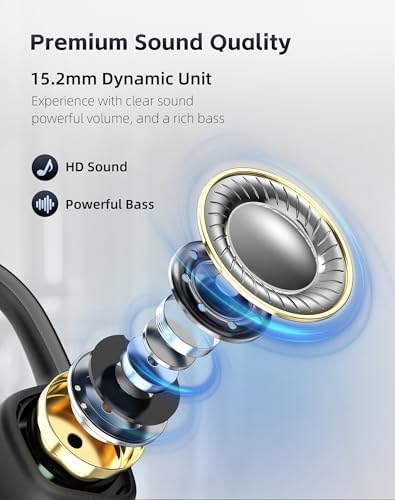 Écouteurs Bluetooth à Conduction Osseuse, Casque Sport Léger, Étanche IPX6