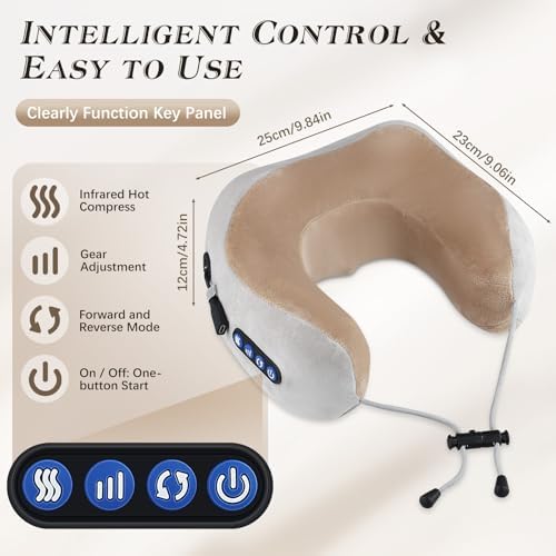 Coussin Massant Sans Fil Masseur Cervical, Portable et Ergonomique