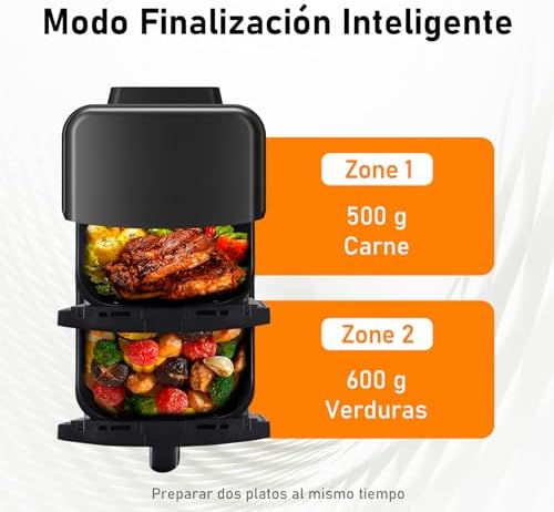 Air fryer 10L avec double compartiment et puissance exceptionnelle pour une cuisson saine