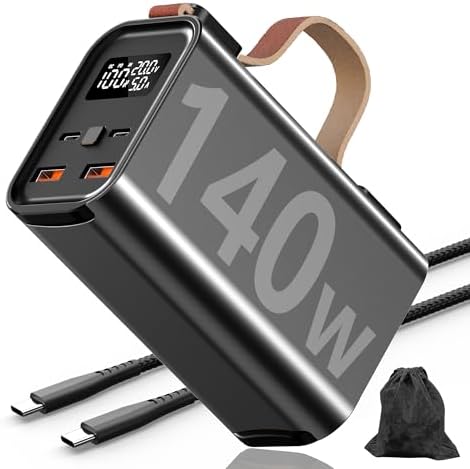 Batterie Externe 50000mAh 140W, Charge Rapide avec Écran Numérique et 4 Sorties