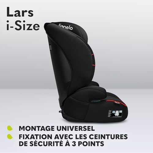 lionelo Siège Auto Isofix Lars I-Size, Groupes 2 et 3, Protection Latérale, Accoudoirs Confortables