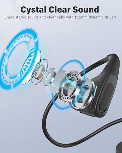 Écouteurs Bluetooth à Conduction Osseuse, Léger et Pliable, Noir