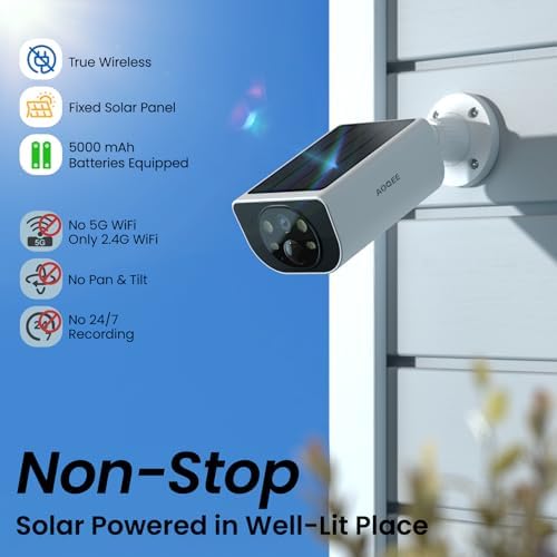 Caméra Solaire de Surveillance WiFi Extérieure 2K, Étanche IP65, Vision Nocturne Couleur