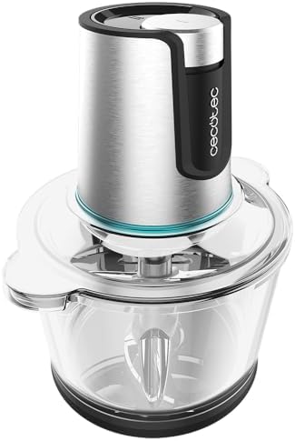 Cecotec Hachoir Électrique ChopBeat 2000 Delhi Glass, 500 W, 4 Lames, Bol 500 g