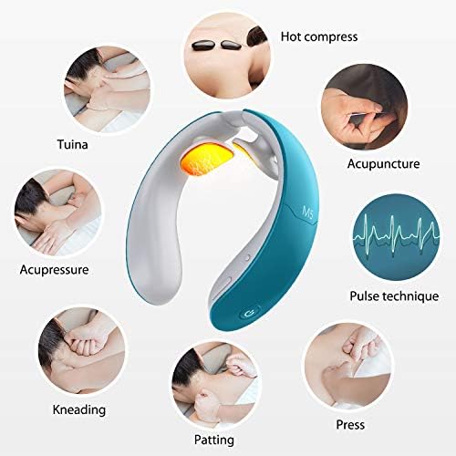 Masseur Cervical Portable avec Fonction Chauffante, 6 Modes et 18 Intensités