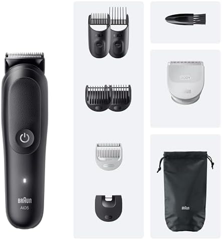 Braun Tondeuse Tout-En-Un Series 5, AIO5540, 9-En-1, Lame Ultra Affûtée, 120 Min D’autonomie
