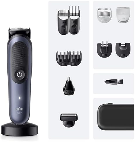 Braun Tondeuse Électrique Tout-En-Un Series 7 AIO7565, Kit 13-En-1, Bleu