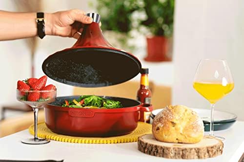 INTIGNIS Tajine Marocain 28 cm avec Couvercle Auto-Arrosant, 4.2L, Antiadhésif