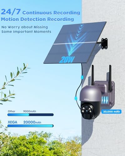 Caméra de Surveillance 4G LTE Solaire, Vision Nocturne, Gris, IP66