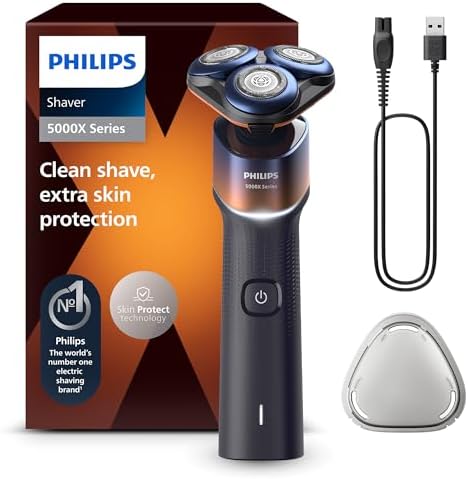 Philips Rasoir Électrique Homme X5012/00, Technologie SkinProtect, Étanche, Orange