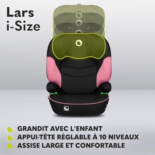 lionelo Siège Auto Bébé I-Size Lars, Groupes 2 et 3, Protection Latérale, Appui-tête Réglable