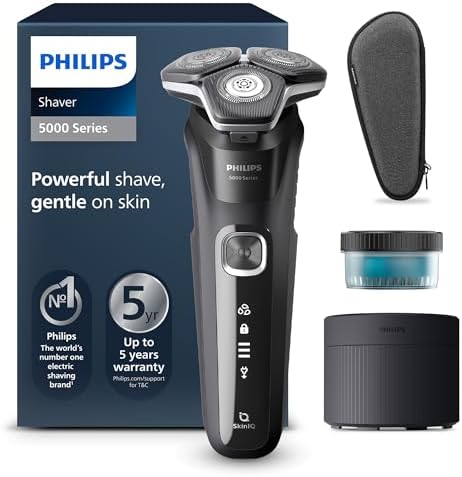 Philips Rasoir Électrique Homme Série 5000, Modèle S5898/50, Wet & Dry, Tondeuse Rétractable