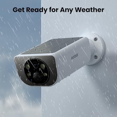 Caméra Solaire de Surveillance WiFi Extérieure 2K, Étanche IP65, Vision Nocturne Couleur