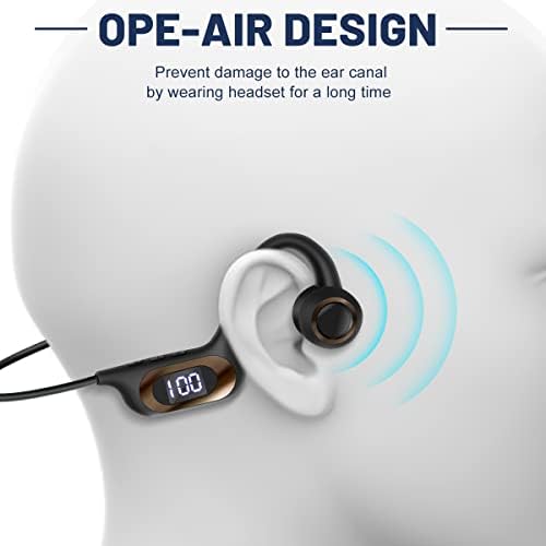 Casque Bluetooth à Conduction Osseuse, Sport, Noir, Résistant à la Transpiration
