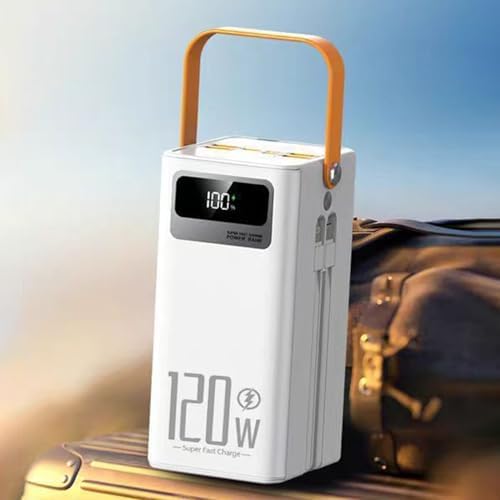 Batterie Externe Solaire 50000mAh, Chargeur Solaire Haute Capacité, Blanc