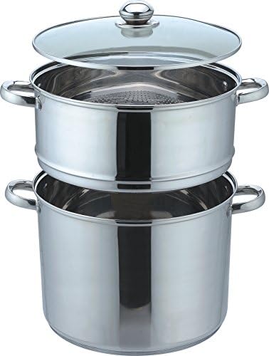 KAMBERG Couscoussier Induction 3 en 1, Modèle 0008071, 24 cm, 8 Litres, Acier Inoxydable