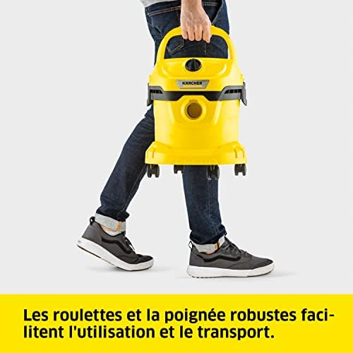 Kärcher Aspirateur Eau et Poussières WD 2 Plus, 1000 W, Cuve PVC 12L, Jaune