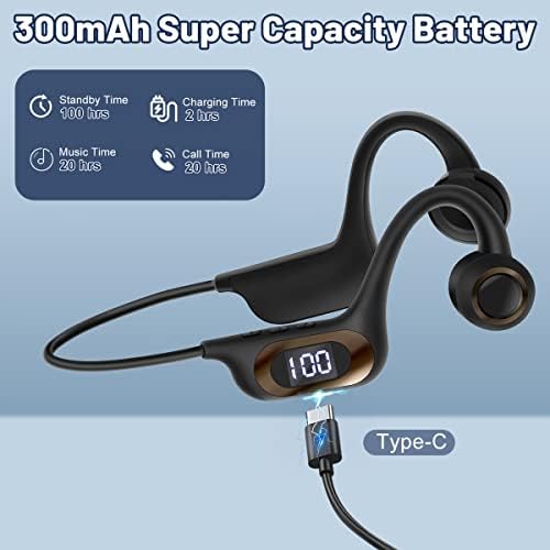 Casque Bluetooth à Conduction Osseuse, Sport, Noir, Résistant à la Transpiration