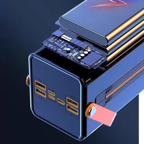 Chargeur Solaire Portable Batterie Externe 50000mAh, Noir, 4 Sorties LED