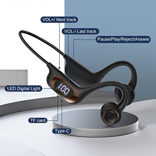Casque Bluetooth à Conduction Osseuse, Sport, Noir, Résistant à la Transpiration