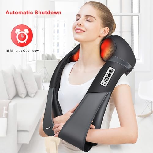 Masseur Cervical Shiatsu 3D avec 16 Nœuds et Vitesse Réglable