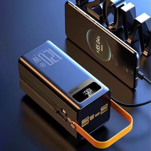 Chargeur Solaire Portable Batterie Externe 50000mAh, Noir, 4 Sorties LED