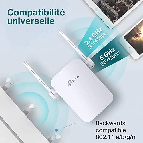 TP-Link Répéteur WiFi AC1200 RE305, Amplificateur WiFi, Port Ethernet, 120㎡ Couverture
