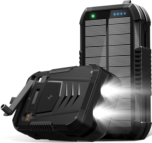 Chargeur Portable 70 000 mAh Batterie Externe Solaire avec Manivelle et 6 Sorties