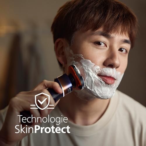 Philips Rasoir Électrique Homme X5012/00, Technologie SkinProtect, Étanche, Orange