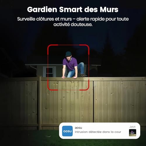 Caméra de Surveillance 3K Solaire, camera solaire Extérieure Sans Fil avec Détection AI