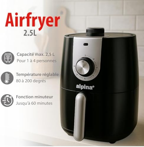Air fryer compacte 2L pour une cuisson rapide et saine