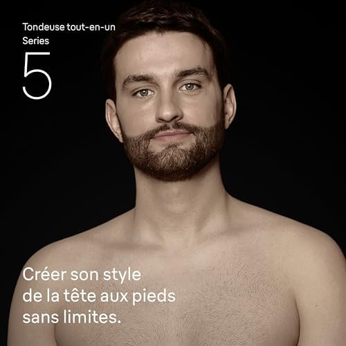 Braun Tondeuse Tout-En-Un Series 5, AIO5540, 9-En-1, Lame Ultra Affûtée, 120 Min D’autonomie