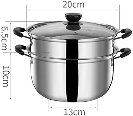 Marmite en Acier Inoxydable 3L Couscoussier Induction, Argent