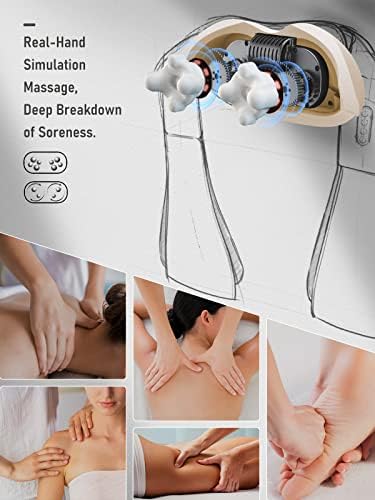 Masseur Shiatsu Cervical avec Chaleur 45°C, 3 Vitesses pour Dos et Épaules
