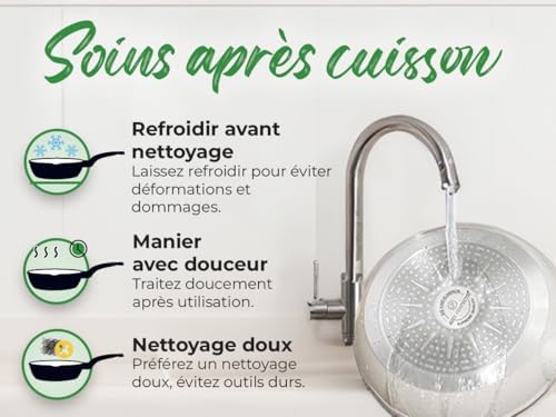 Batterie de Cuisine Induction 21 Pcs, Set de Casseroles et Poêles Antiadhésives, Beige