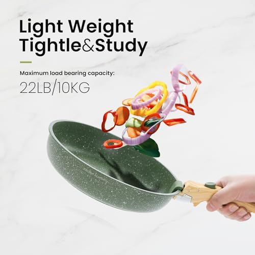 Batterie de Cuisine à Poignée Amovible, 10 Pièces, Vert, Induction