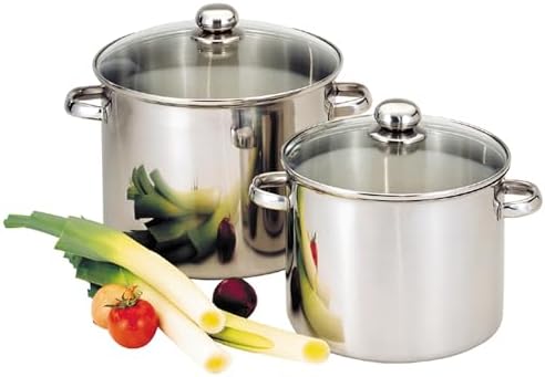 Baumalu Marmite Traiteur, Acier Inoxydable, Ø32cm, 19L, Couvercle Verre, Induction