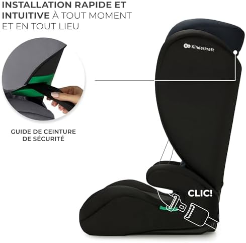 Kinderkraft Siège Auto i-Size I-SPARK, Groupe 2/3, 100-150 cm, Noir