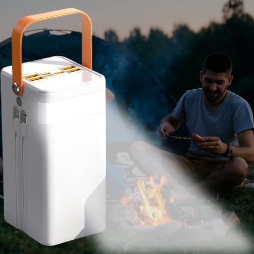Batterie Externe Solaire 50000mAh, 120W avec Lumière et Câbles Intégrés