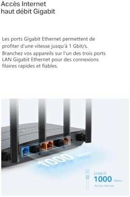 TP-Link Routeur WiFi 6 Archer AX18, 1500 Mbps, 4 Ports Gigabit, Noir