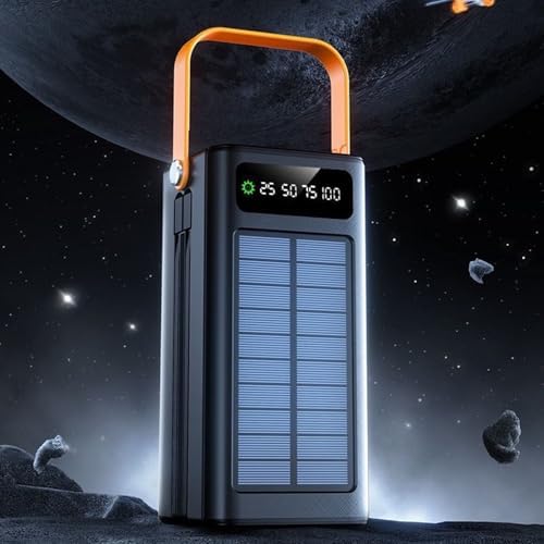 Chargeur Externe Batterie Solaire 50000mAh, Haute Capacité 120W, Noir