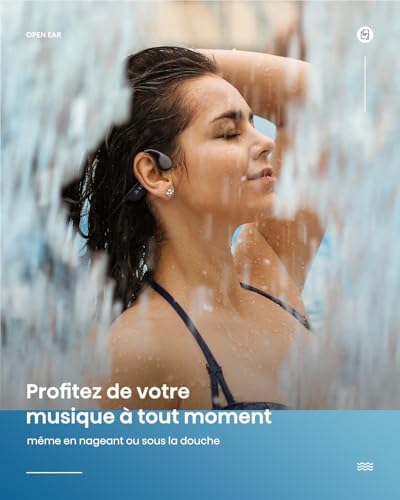 Écouteurs Étanches Bluetooth 5.4 à Conduction Osseuse, Mémoire MP3 32G