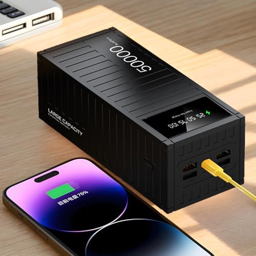 Banque de Charge Portable 66W, Batterie Externe 50000mAh avec Affichage LED
