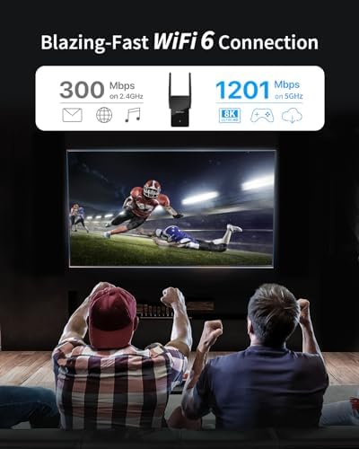 BrosTrend Répéteur WiFi 6 AX1500, Amplificateur Puissant, Port Gigabit, Double Bande 5GHz & 2.4GHz