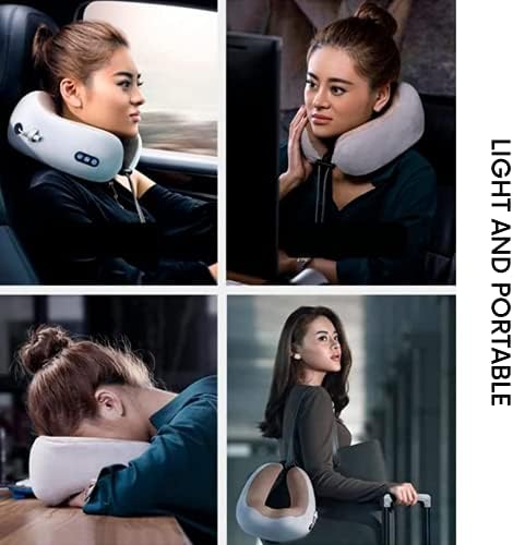Coussin de Massage Électrique Rechargeable USB Masseur Cervical Brun
