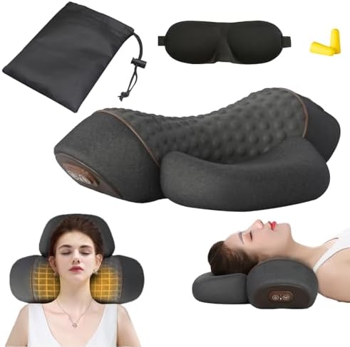 Masseur Cervical 3 en 1 avec Chauffage, Soulagement des Tissus Profonds, Noir