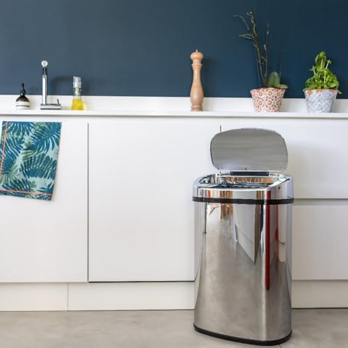 KITCHEN MOVE Poubelle Automatique 58L MAJESTIC, Acier Inox, Couvercle Infra-Rouge