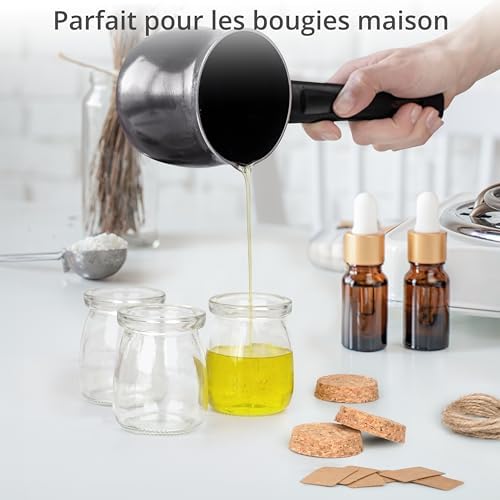 Mini Fiole en Verre 100 ml avec Bouchon Liège, Lot de 24, Petit Pot en Verre pour Cadeaux de Mariage