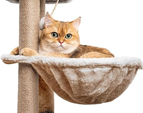 Tour de Jeux pour Chats 145 cm Arbre à Chat, Gris avec 7 Griffoirs