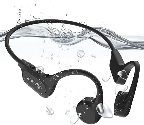 Casque Bluetooth 5.3 Conduction Osseuse Étanche IP68, Mémoire 32 Go